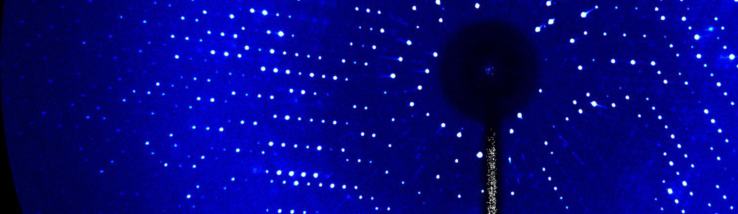 X-ray diffraction pattern of the enzyme glutamate. Credit: Patrick Baker (CC BY 4.0)