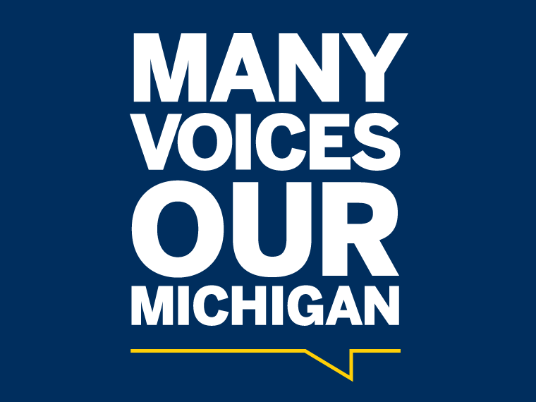 Many Voices, Our Michigan Logo